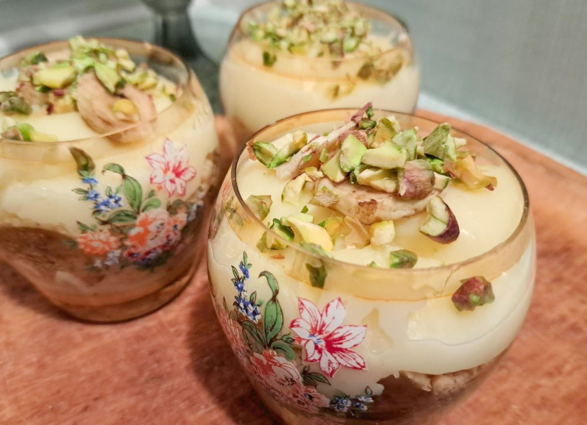 budyniowy deser magnolia z bananami