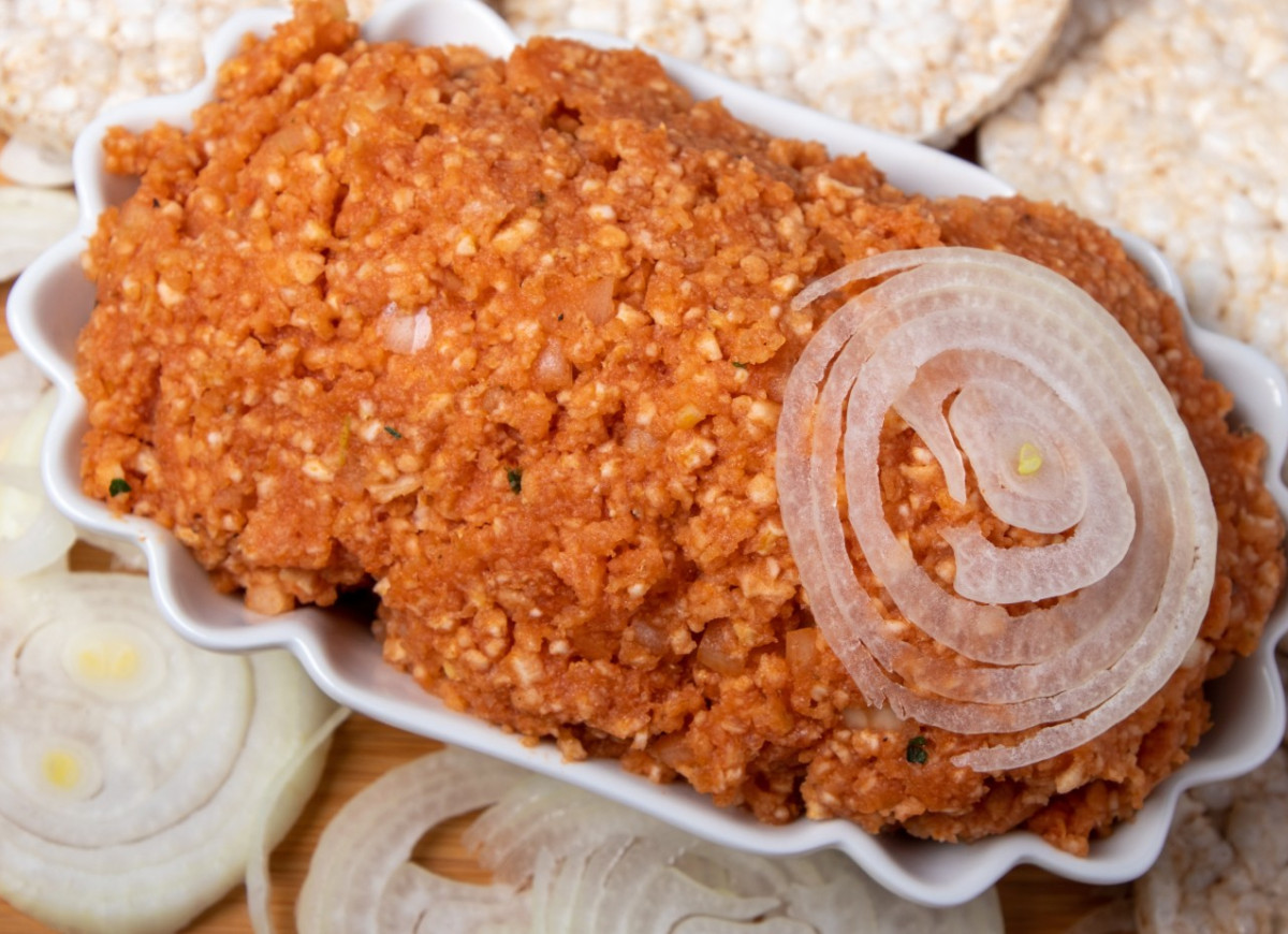 metka cebulowa bez mięsa na waflach ryżowych