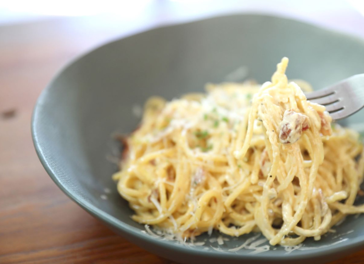 wegańska carbonara