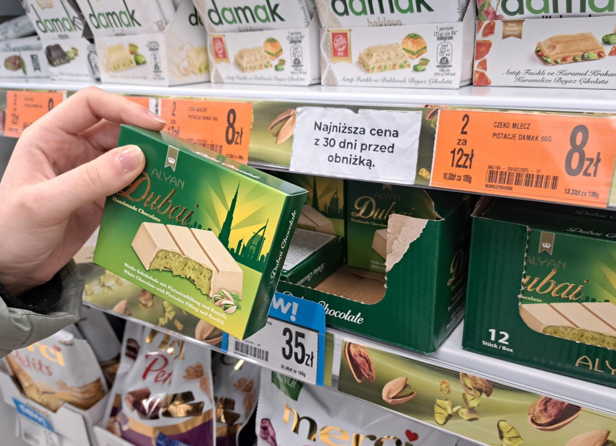 dubajska czekolada - błędne oznaczenia na etykietach