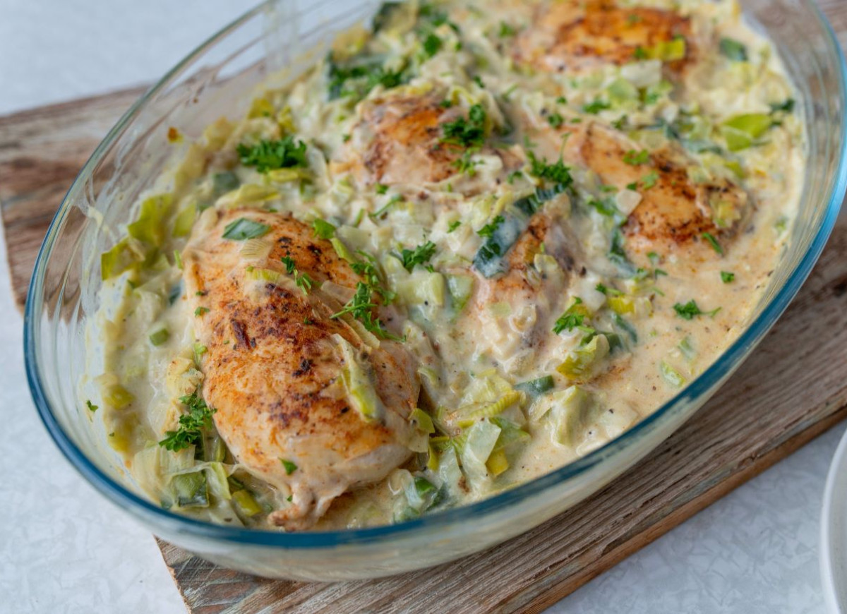 kurczak pieczony w porach