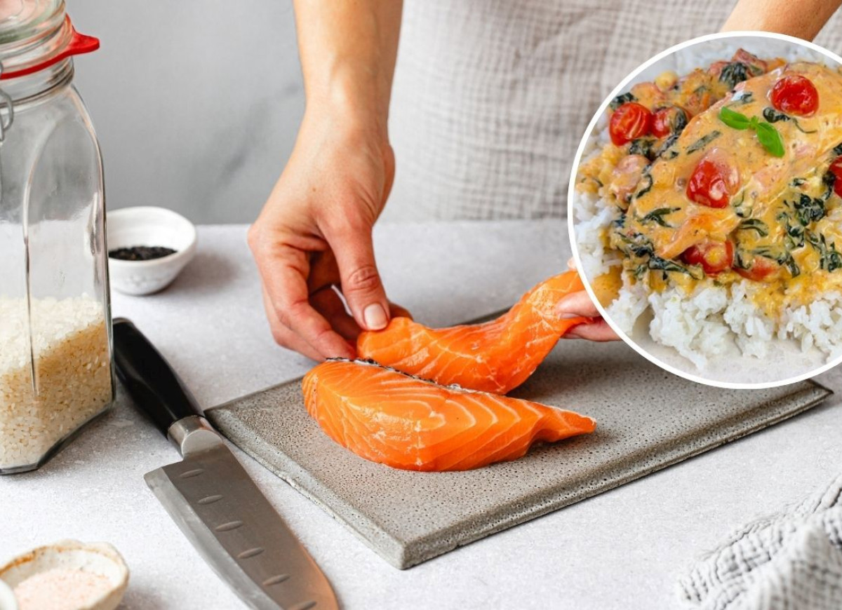 łosoś w kremowym sosie