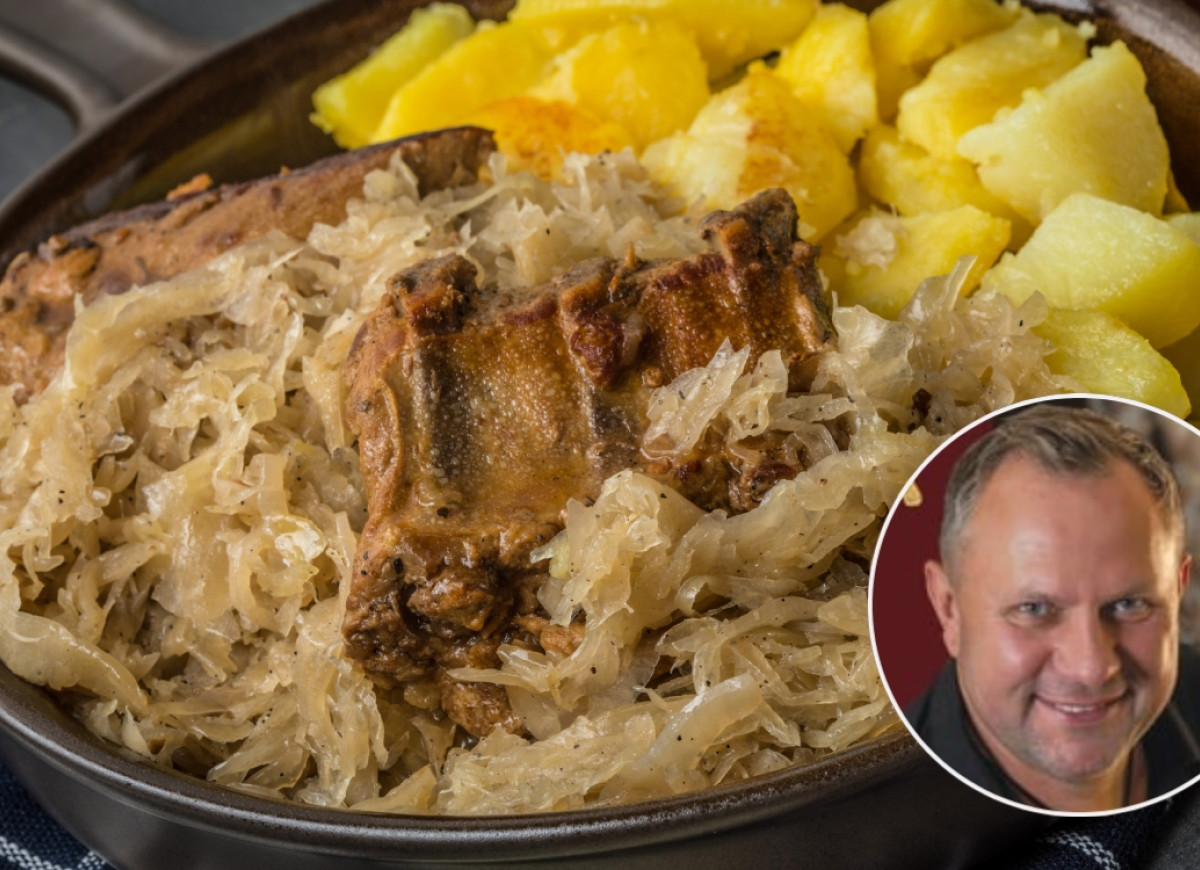 żeberka w kiszonej kapuście