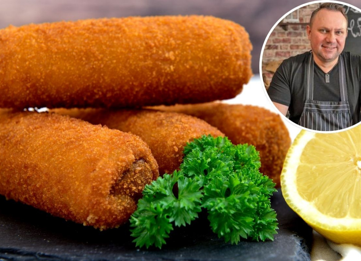 krokiety z białą kiełbasą