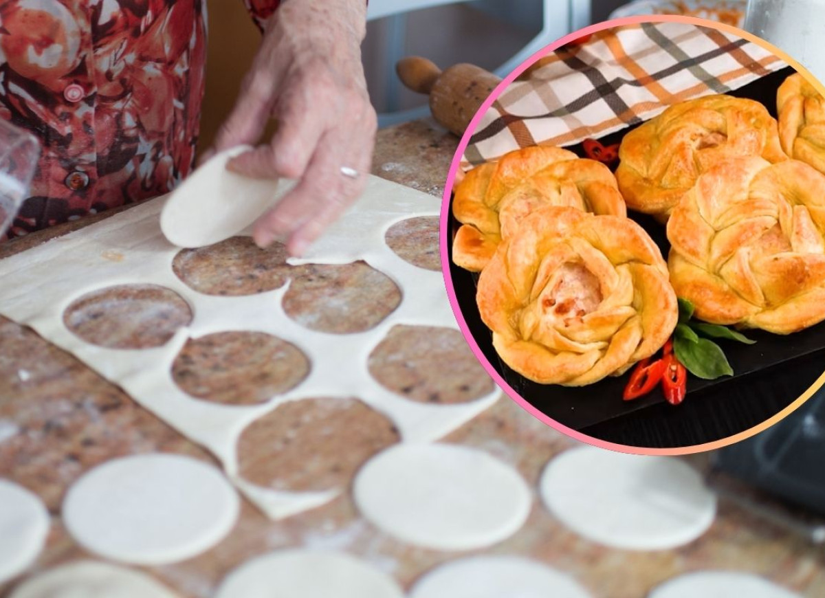 wytrawne róże z ciasta francuskiego