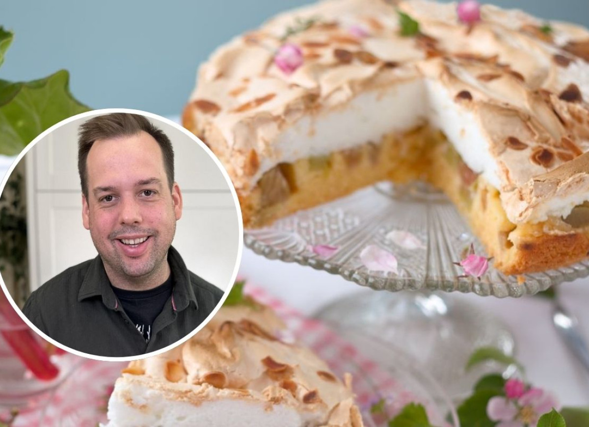 ciasto z rabarbarem i bezą Kuronia