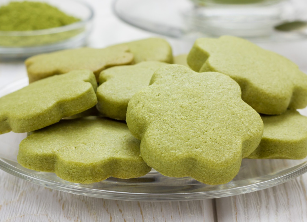 zielone ciastka z matchą