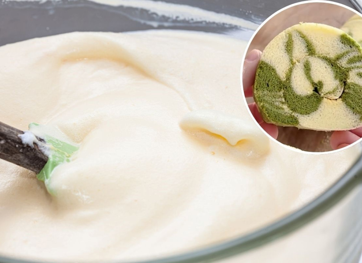 zielono-biała rolada