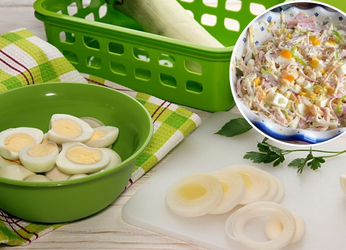 sałatka jajeczno-porowa