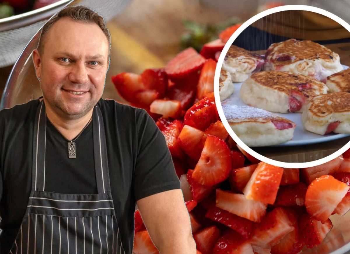 racuchy drożdżowe z truskawkami strzelczyka