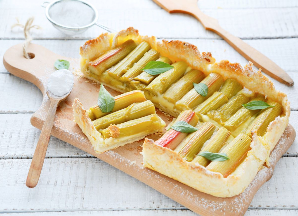 tarta z rabarbarem i budyniem