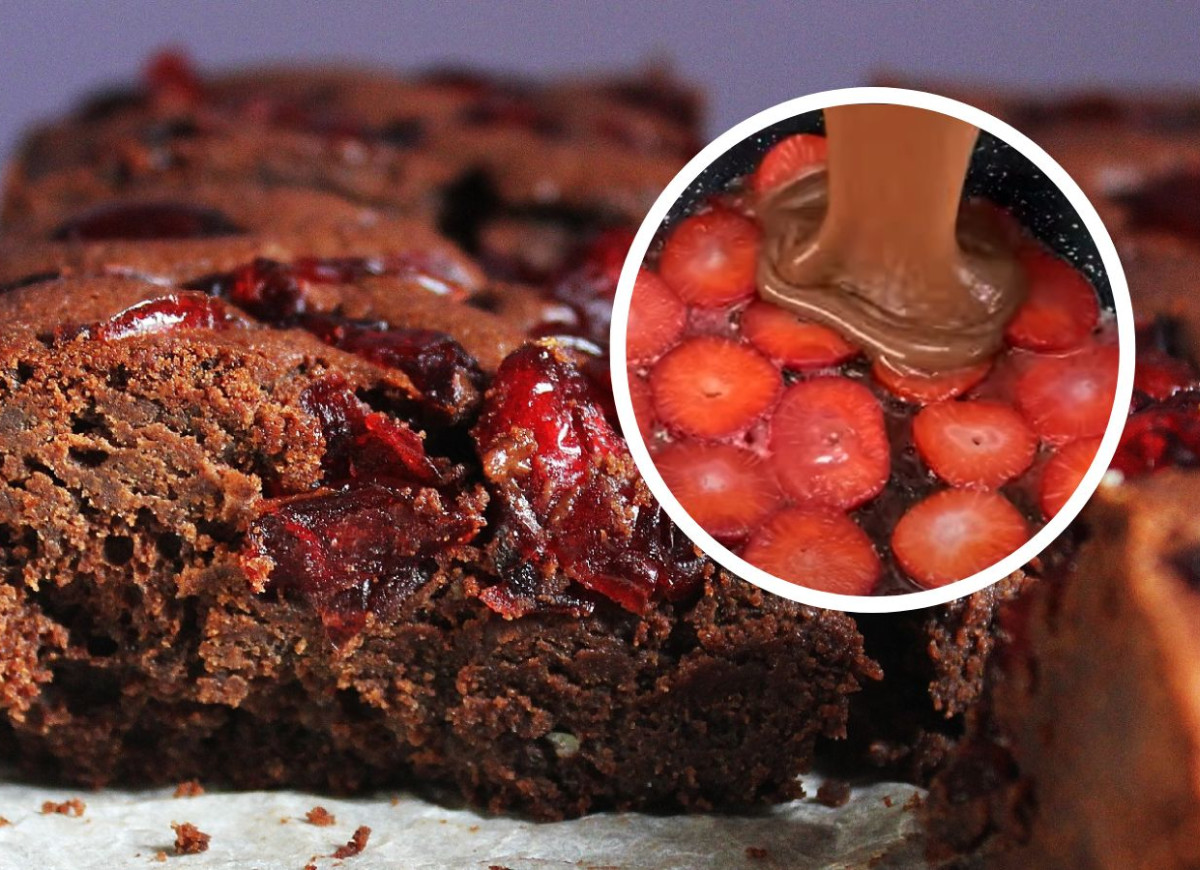 ciasto truskawkowe z patelni