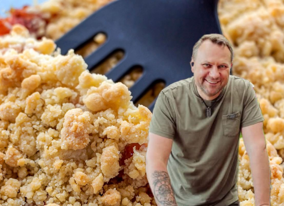 ciasto z rabarbarem i kruszonką