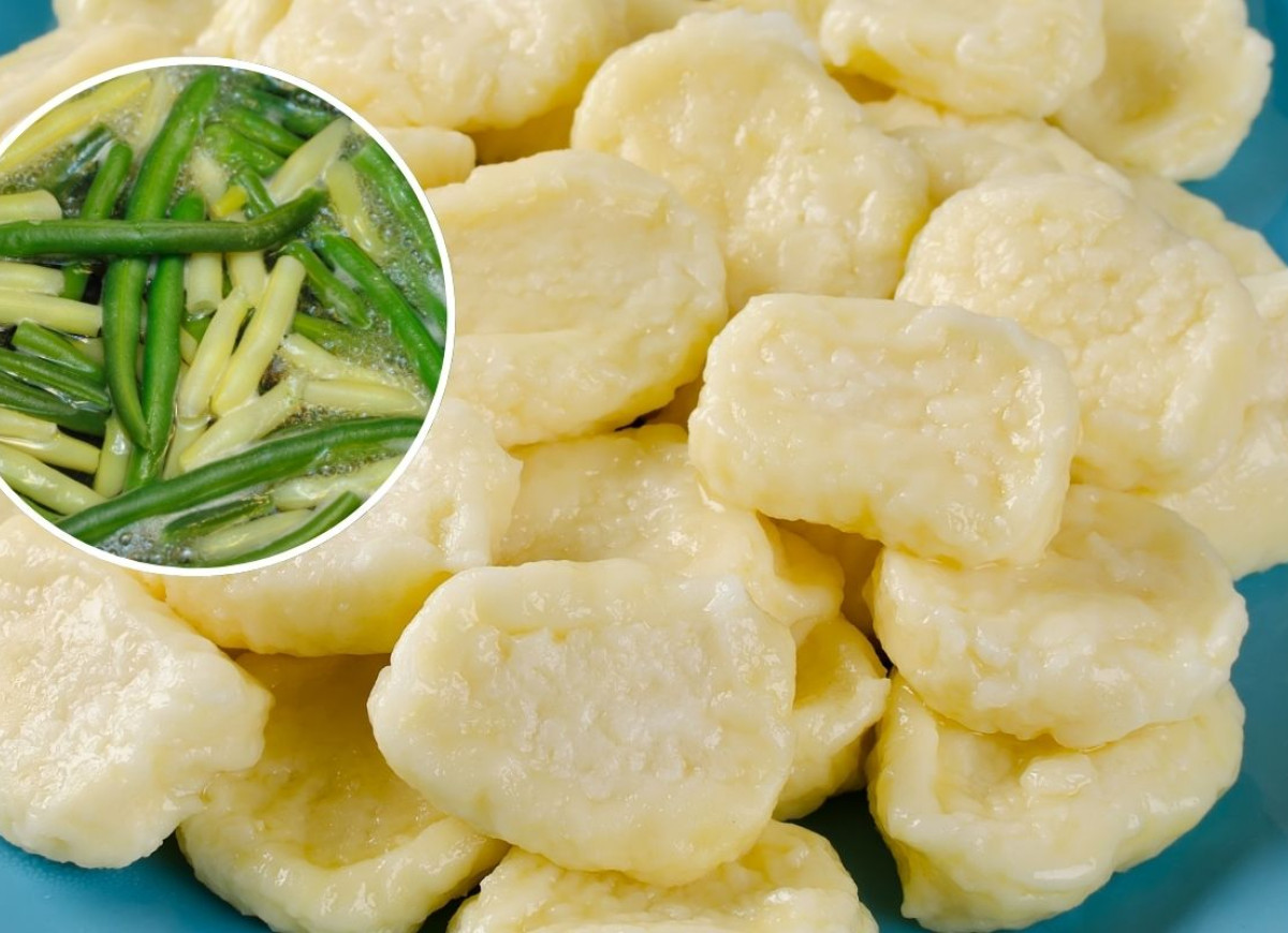 kluski leniwe z fasolką szparagową