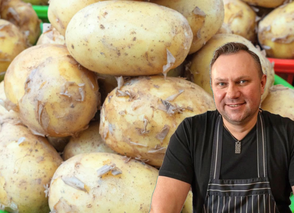 obieranie młodych ziemniaków