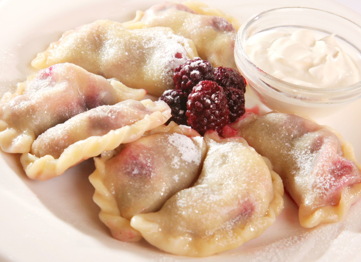 pierogi z malinami