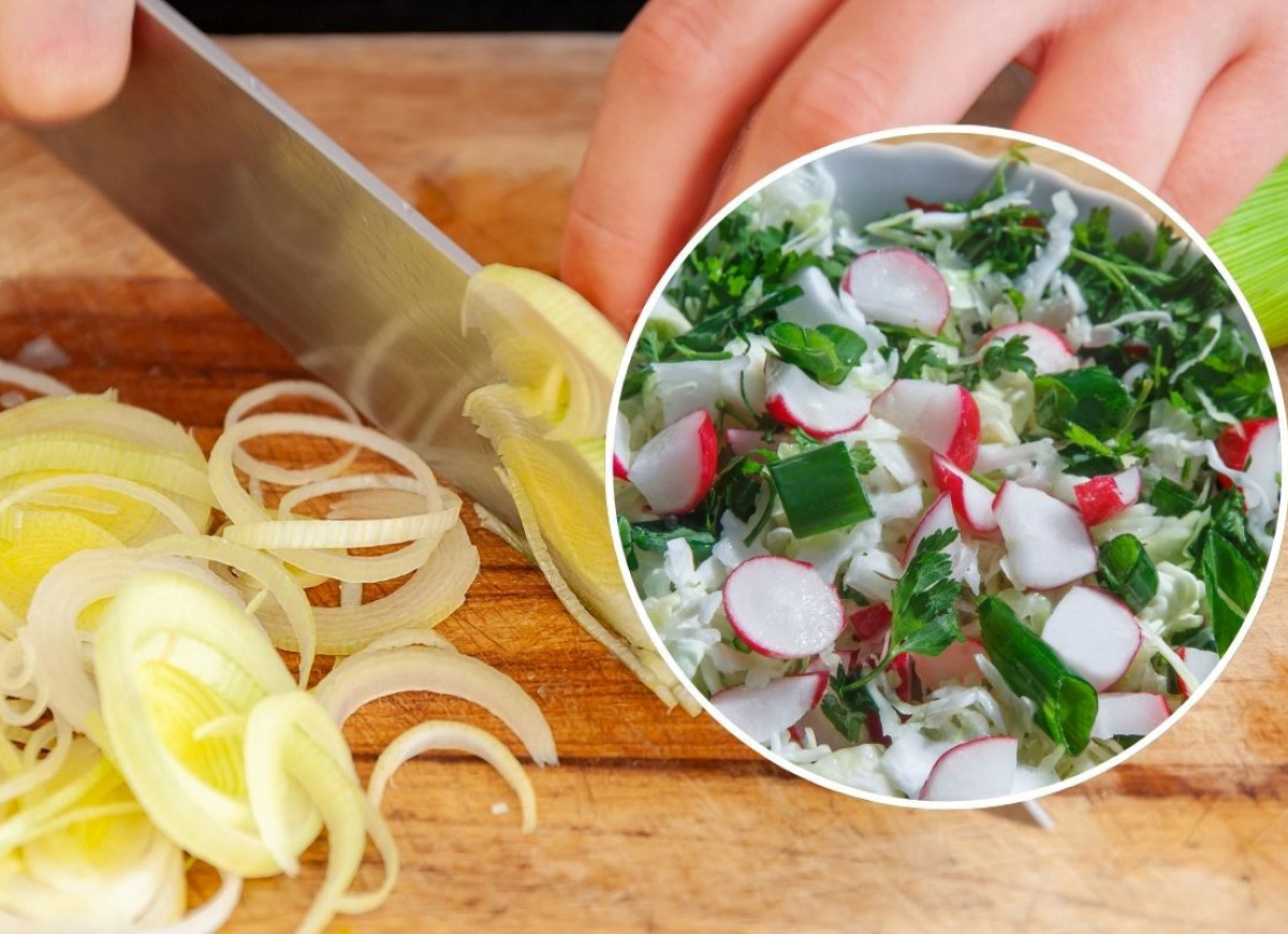 surówka z pora i młodej kapusty