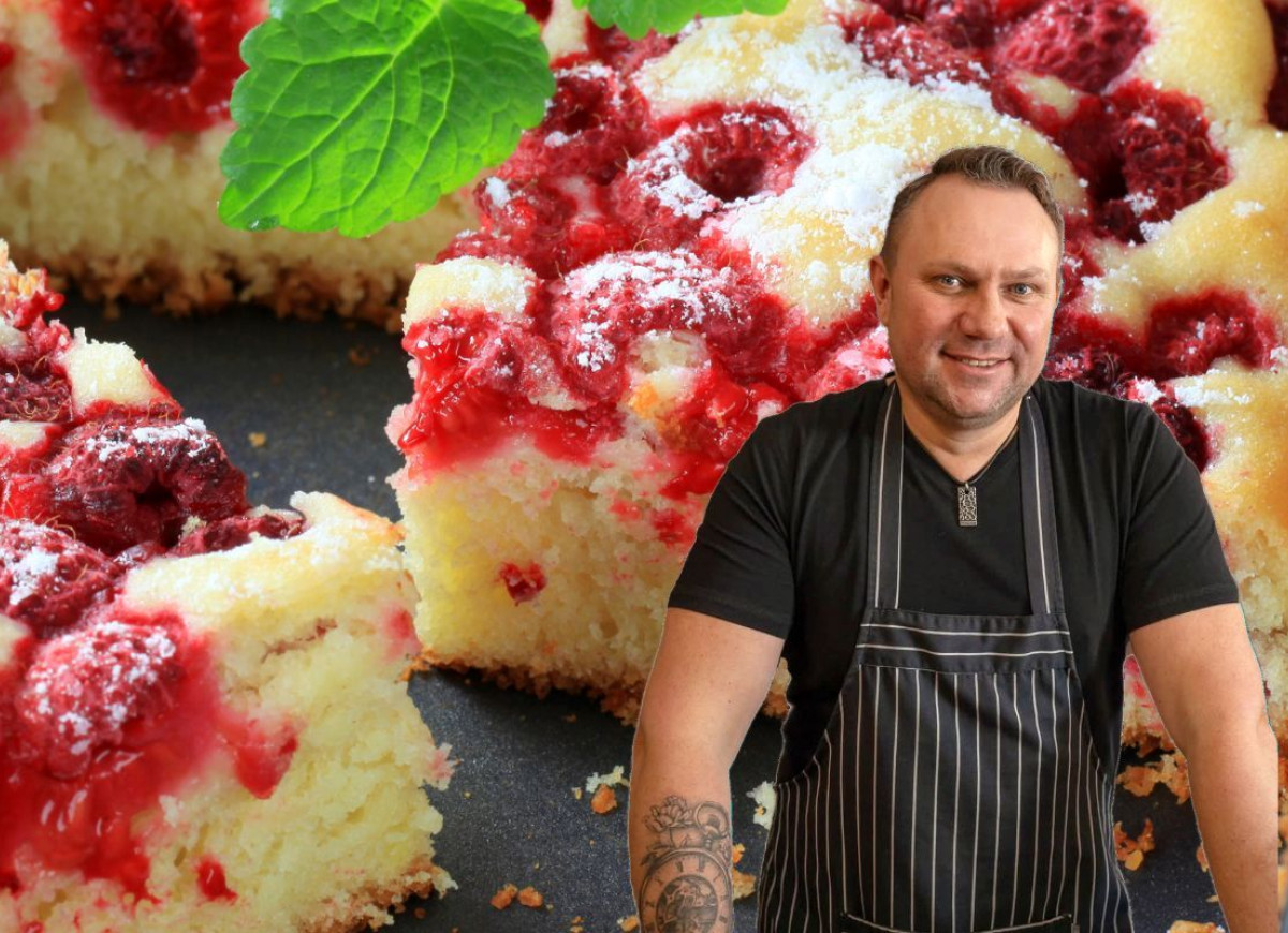 ciasto z malinami Strzelczyka