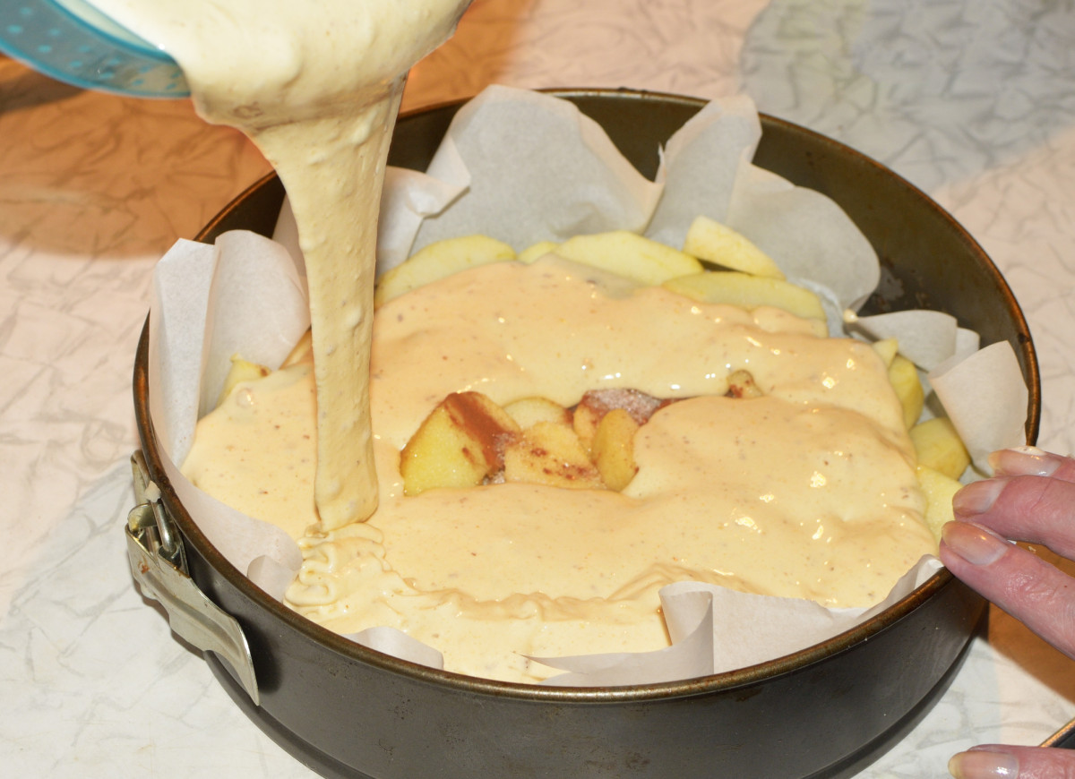 ciasto zalewane z gruszkami