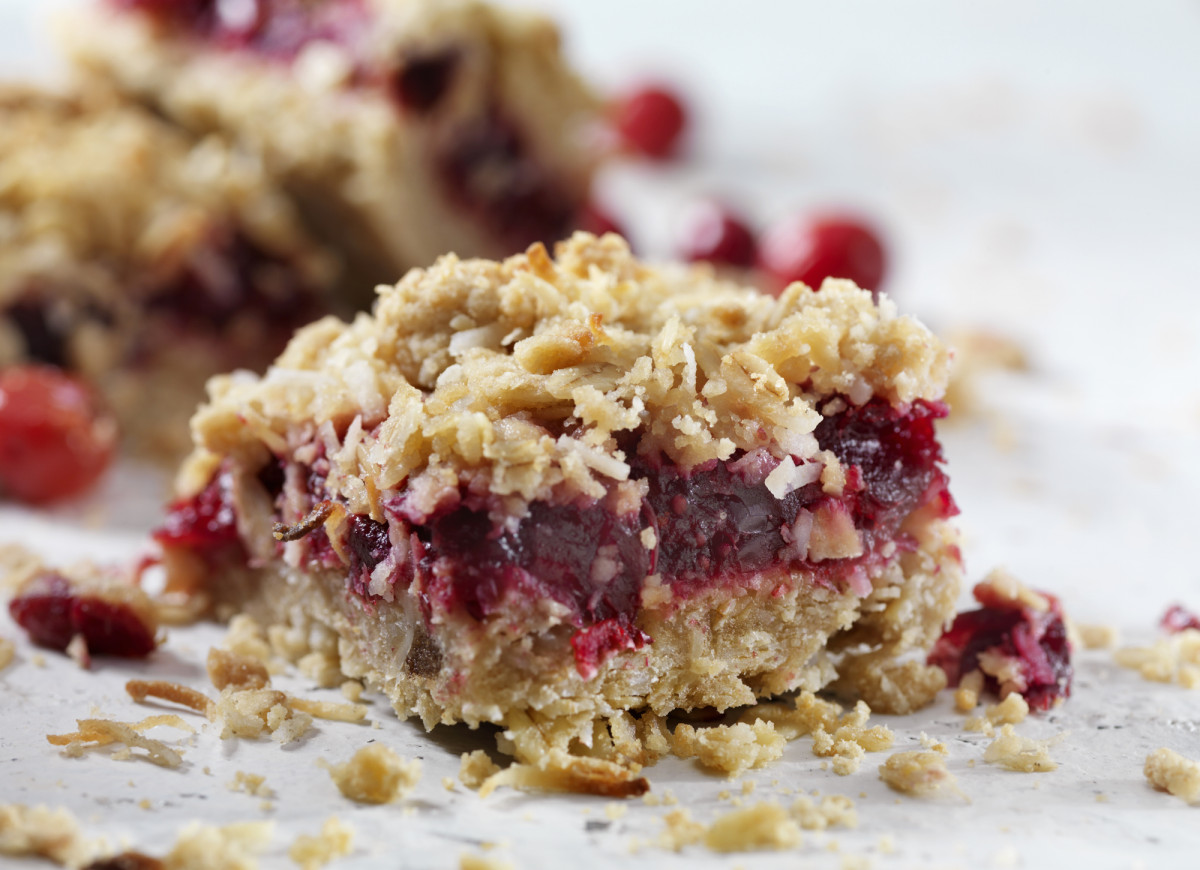 ciasto z żurawiną i kruszonką