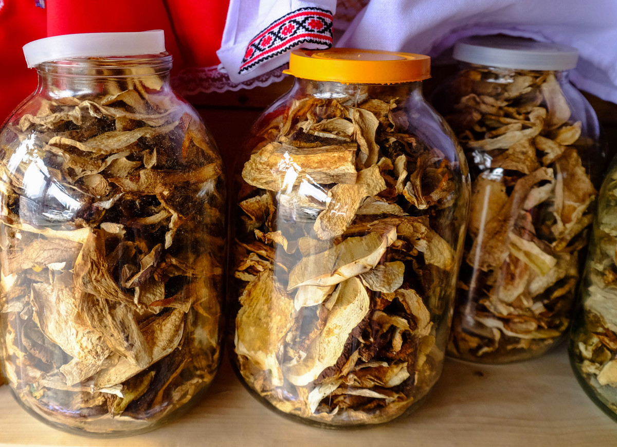 suszone grzyby z dodatkiem ryżu