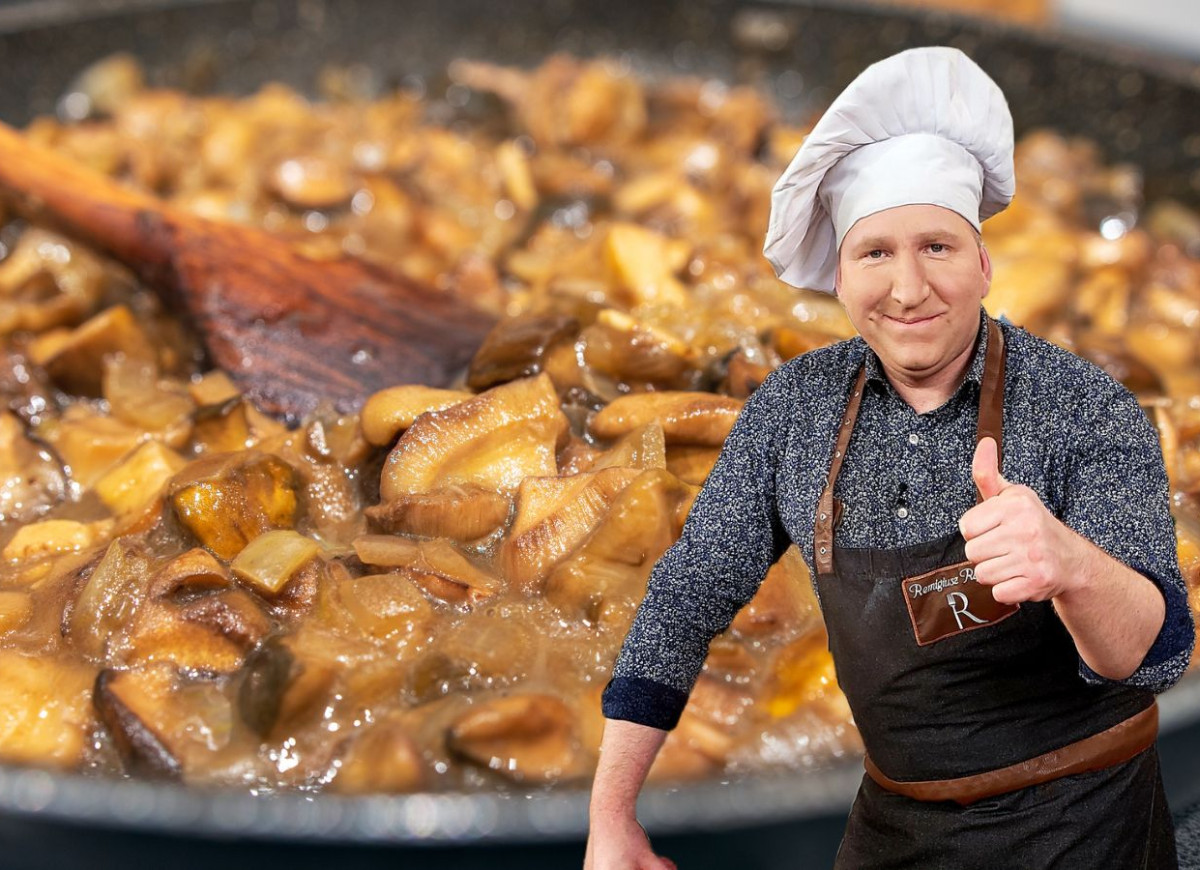 sos z leśnych grzybów Rączki