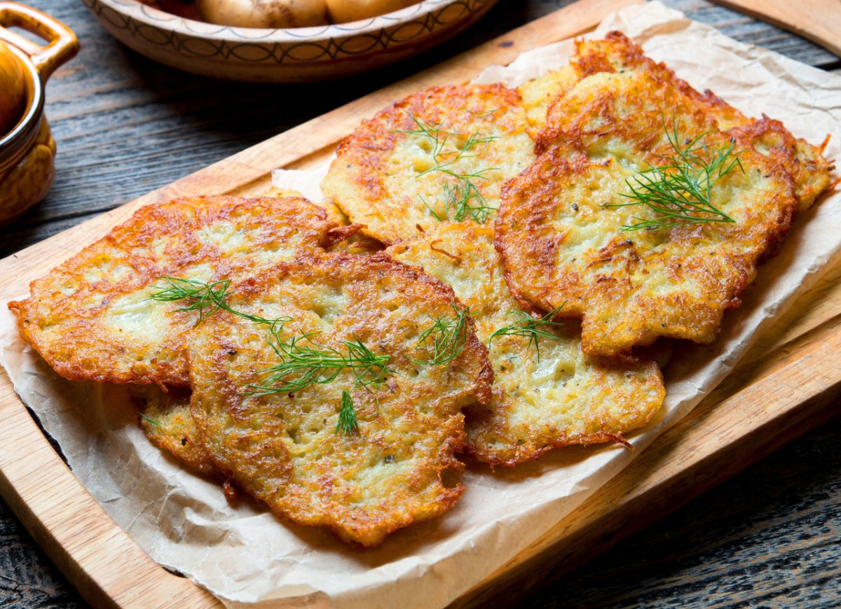 placki ziemniaczane z mąką z ciecierzycy