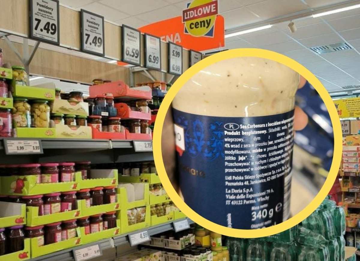 sos carbonara z Lidla