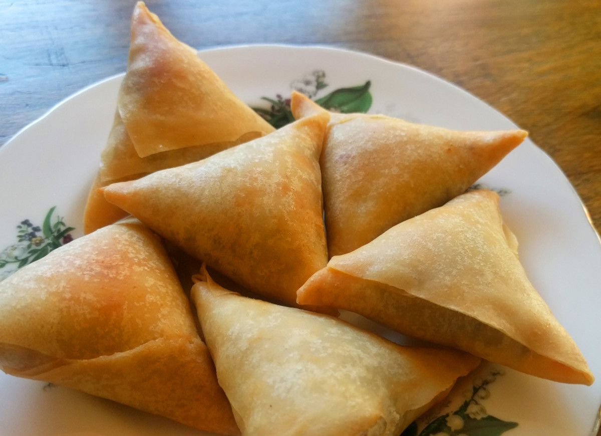 chrupiące trójkąty z ciasta filo