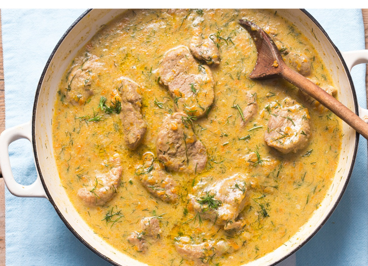 polędwiczki w sosie koperkowym - obiad jednogarnkowy