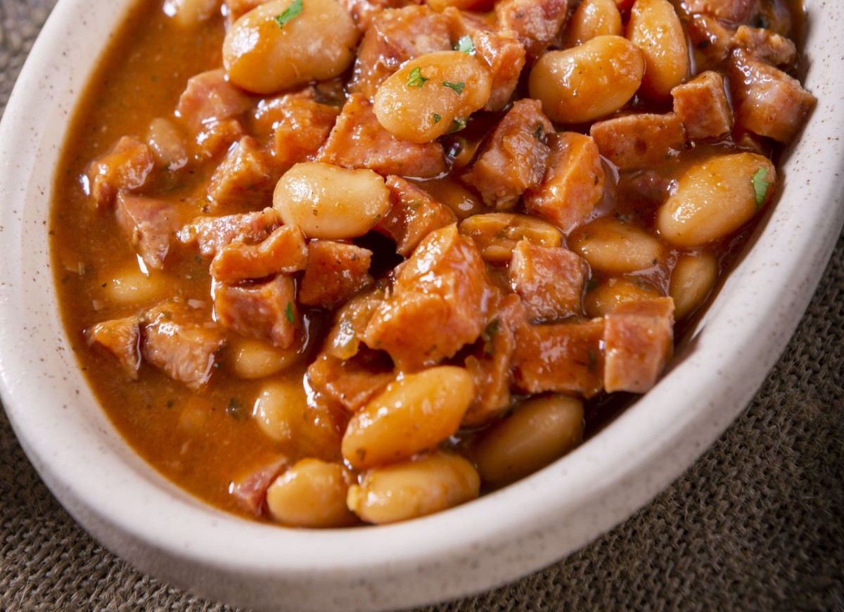 fasolka po bretońsku z siemieniem lnianym