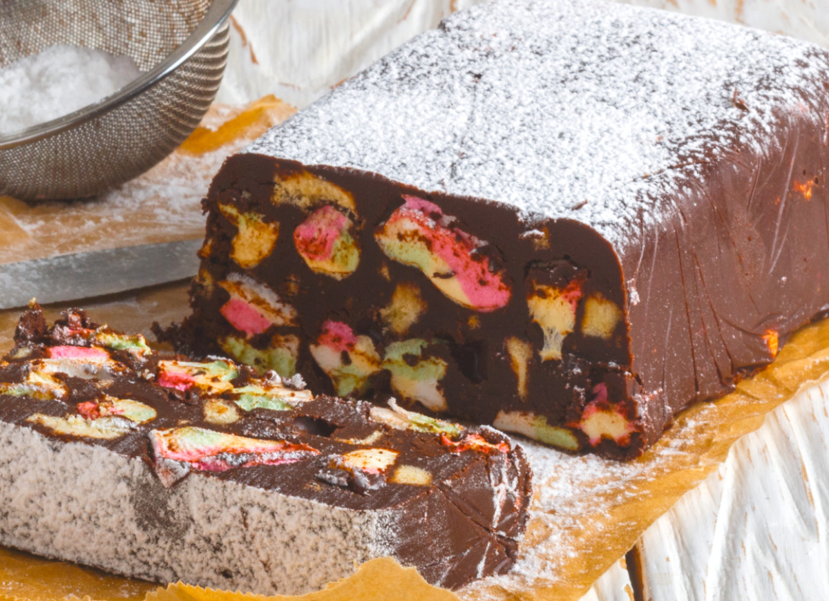 Blok czekoladowy z piankami marhmallow