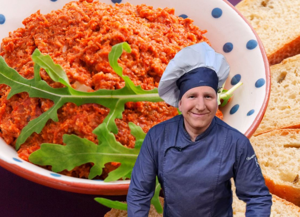 pasta z konserwowej papryki i twarogu Rączki