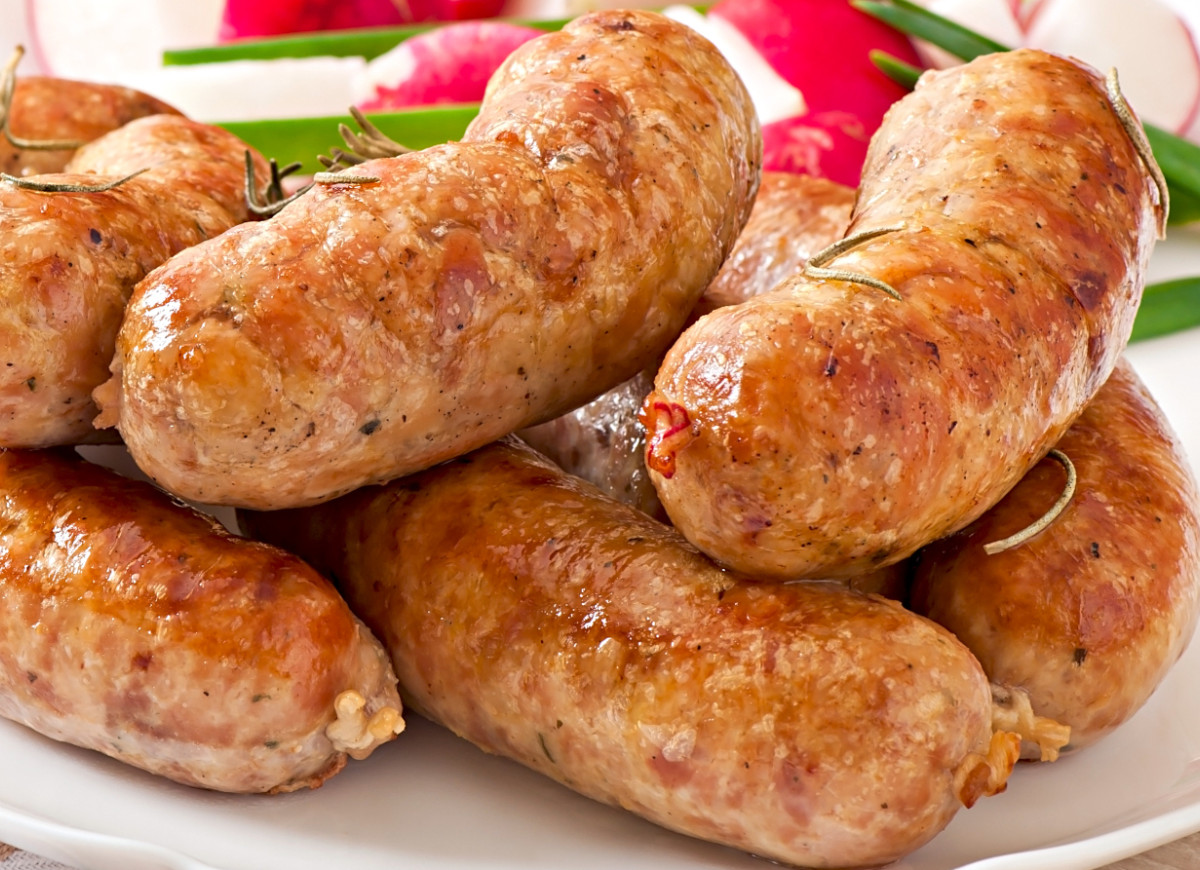 Zapiekana biała kiełbasa