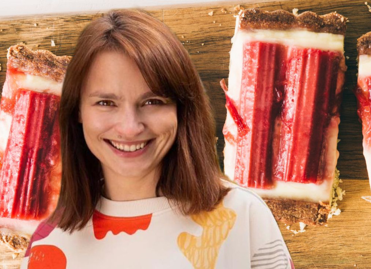 tarta z rabarbarem bez pieczenia Ani Stamach