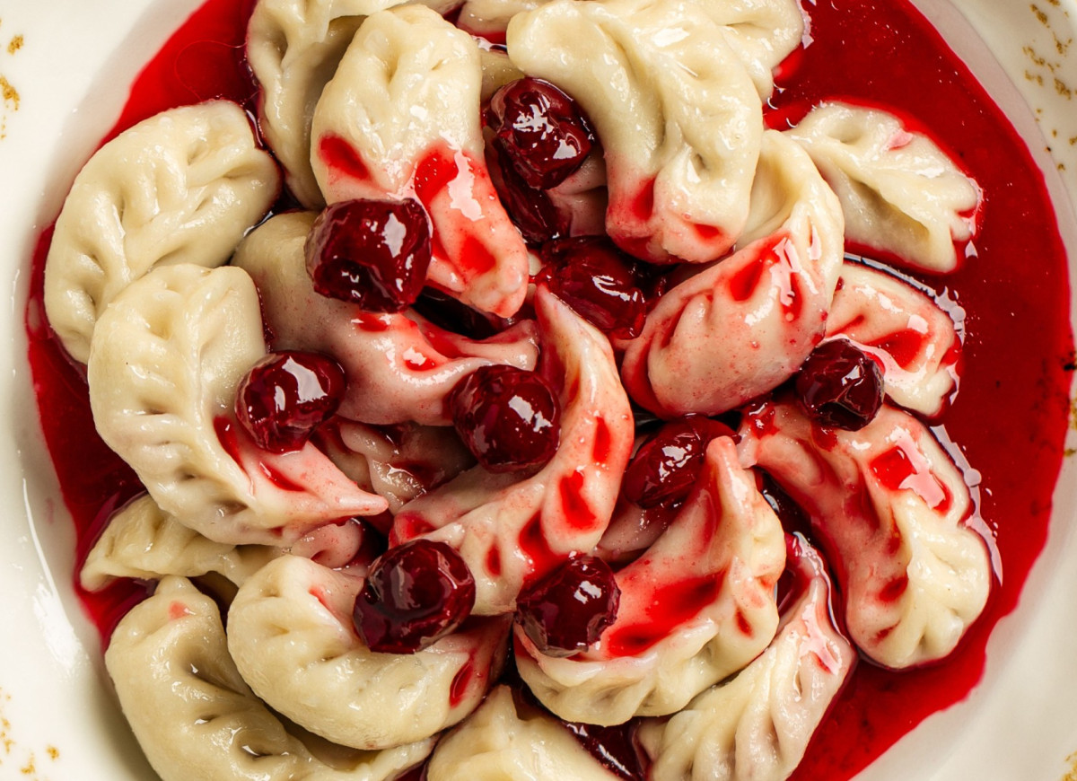 pierogi z czereśniami na opak