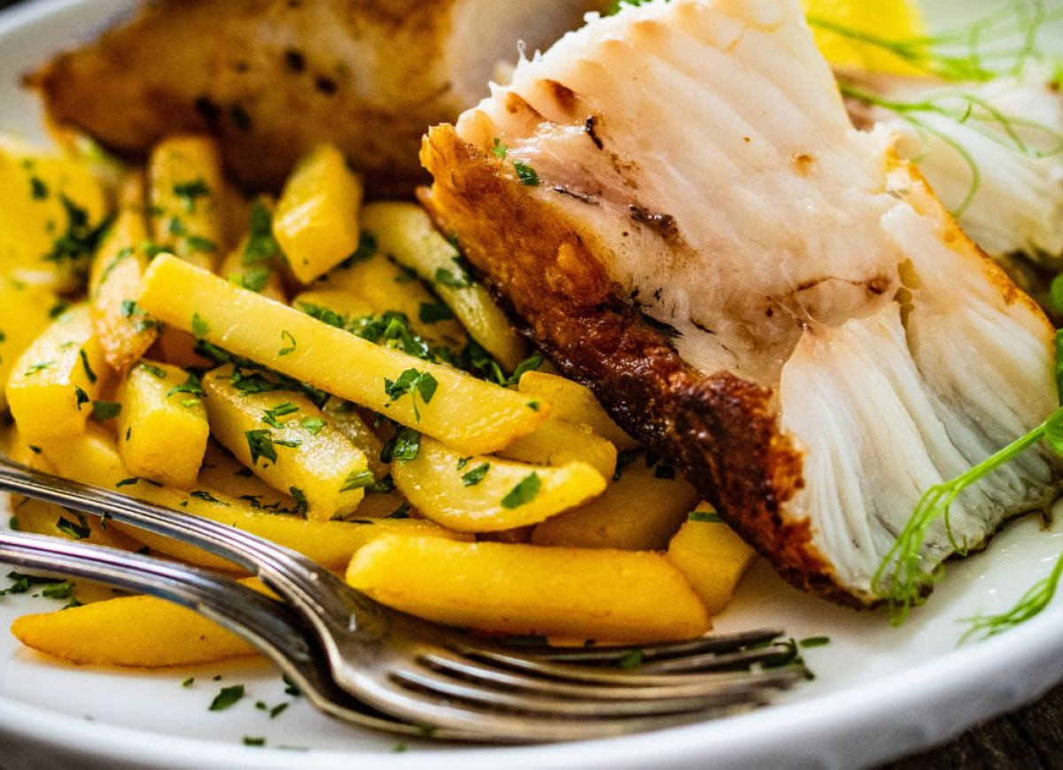 smażony halibut