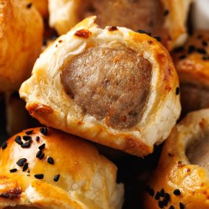 paszteciki z białą kiełbasą