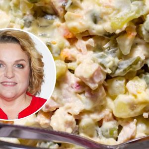 tarta z sałatki jarzynowej Katarzyny Bosackiej