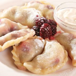 pierogi z malinami
