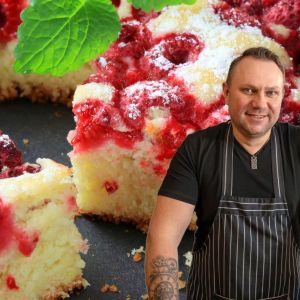 ciasto z malinami Strzelczyka