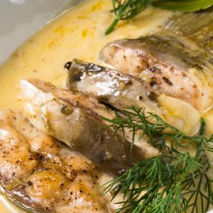 Lin w sosie śmietanowym