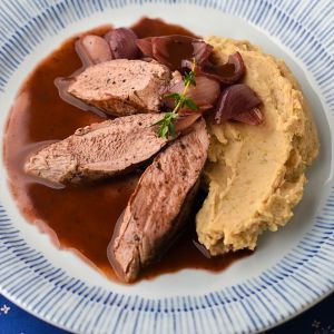 pieczony comber z sarny