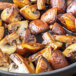 Smażone pieczarki rumiane