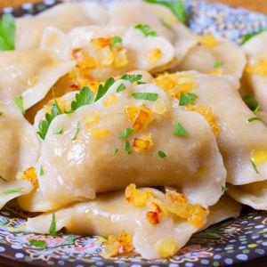 pierogi z dynią i twarogiem wędzonym