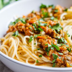 spaghetti bolognese bez mięsa