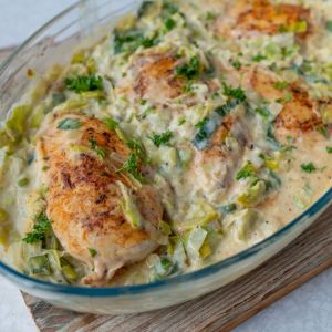 kurczak pieczony w porach