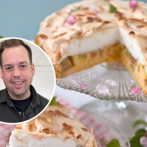 ciasto z rabarbarem i bezą Kuronia