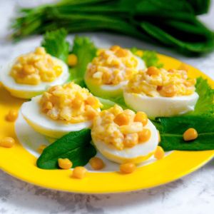 jajka faszerowane z kukurydzą