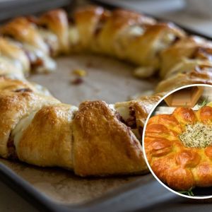 wieniec z ciasta francuskiego